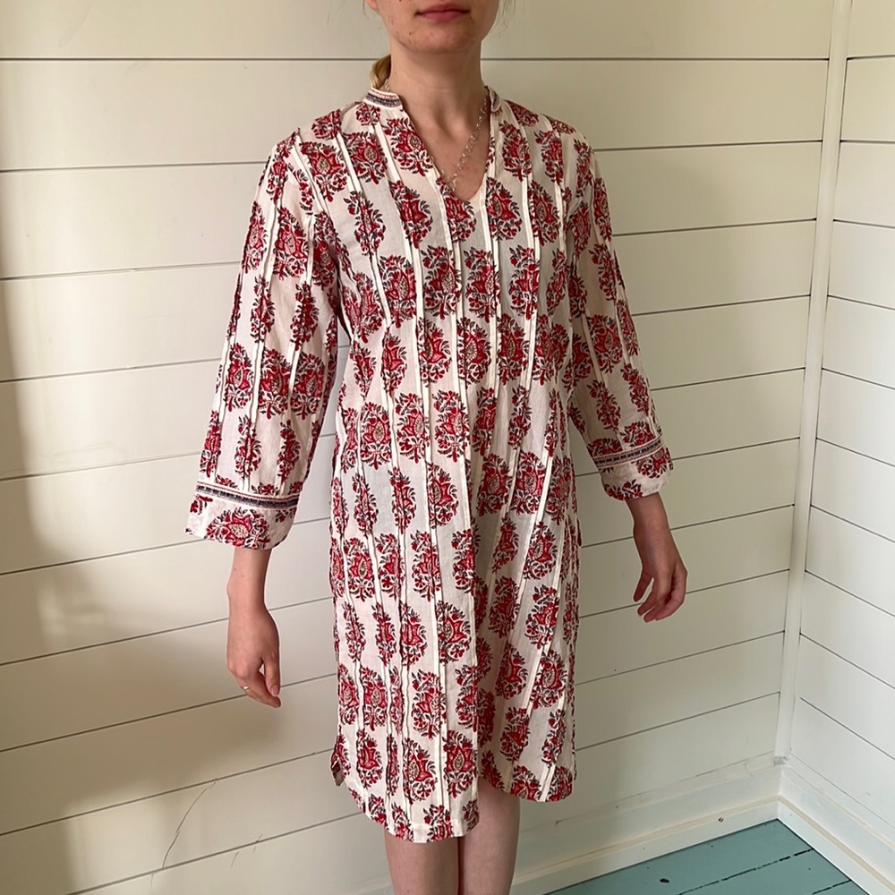 Anokhi Marked Small but more XS Dress Flower block print tunic Kurta